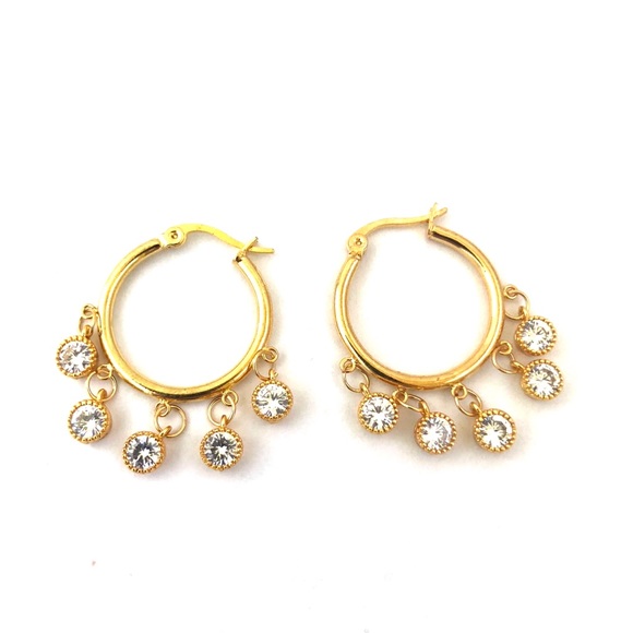 Crystal Mini Hoops - Picture 2 of 3